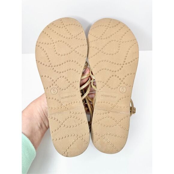 Nordstrom Gladiator Sandals Womens Size 5 Open Toe in Gold - Picture 9 of 9